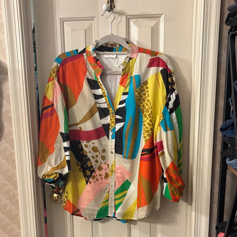 Fate Colorful Geometric Button Down Shirt